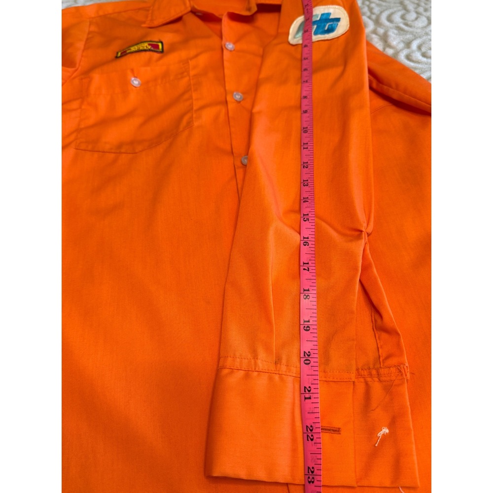 Vintage 80s Caltrans Safety Orange Work Shirt Utility Heritage Workwear USA - Picture 9 of 12